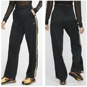 Nike XS Black Gold Side Logo‎ Open Hem Pants Track Pants